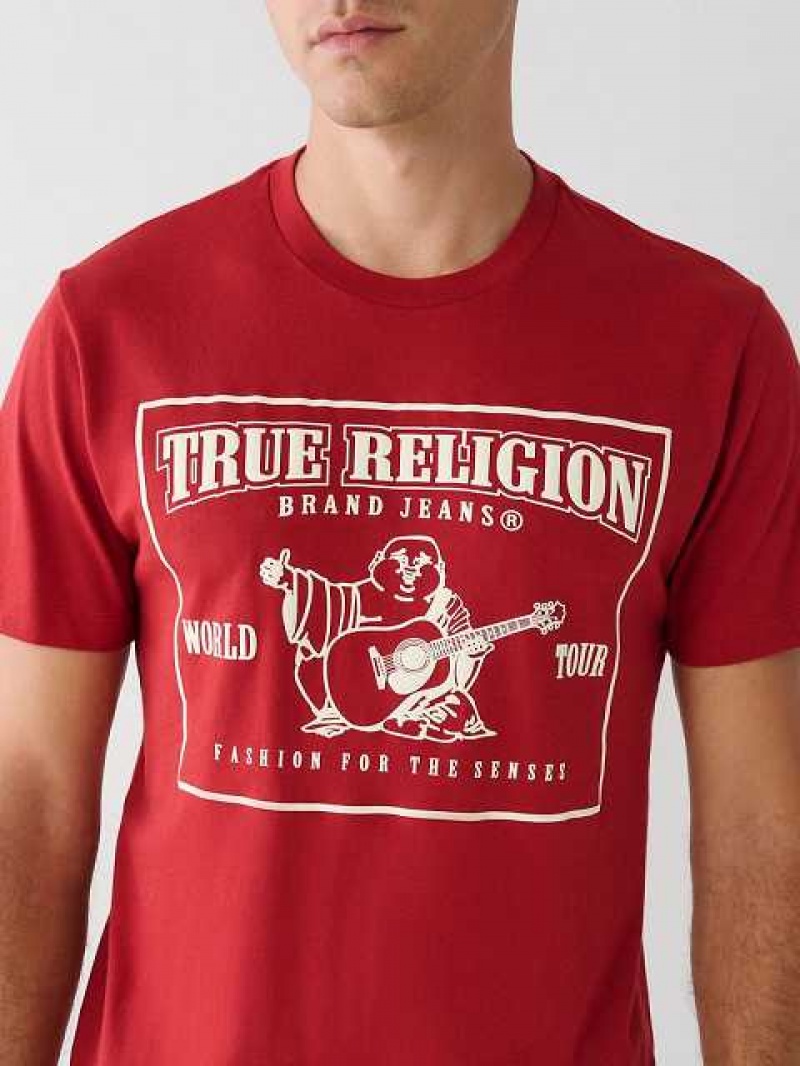 True Religion Buddha Logo T-shirt Herr Röda | UAP389602