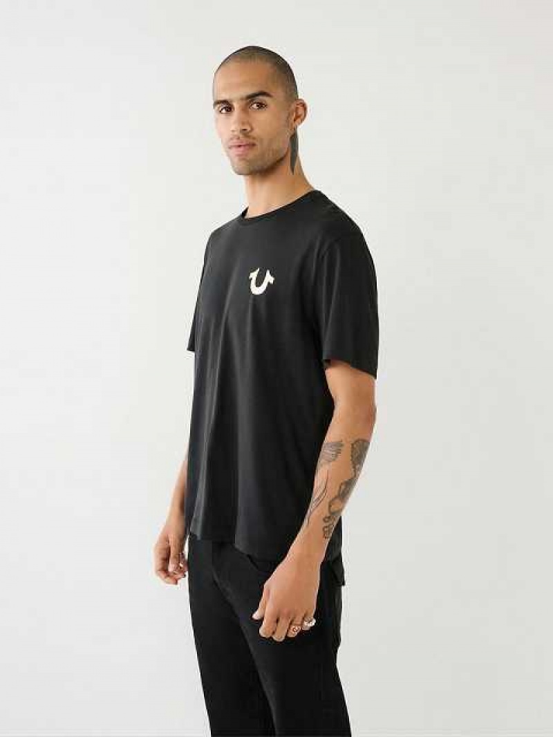 True Religion Buddha Logo T-shirt Herr Svarta | VFD458293