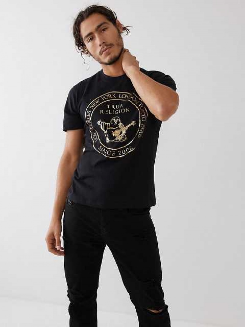 True Religion Buddha Logo T-shirt Herr Svarta | HOE879523