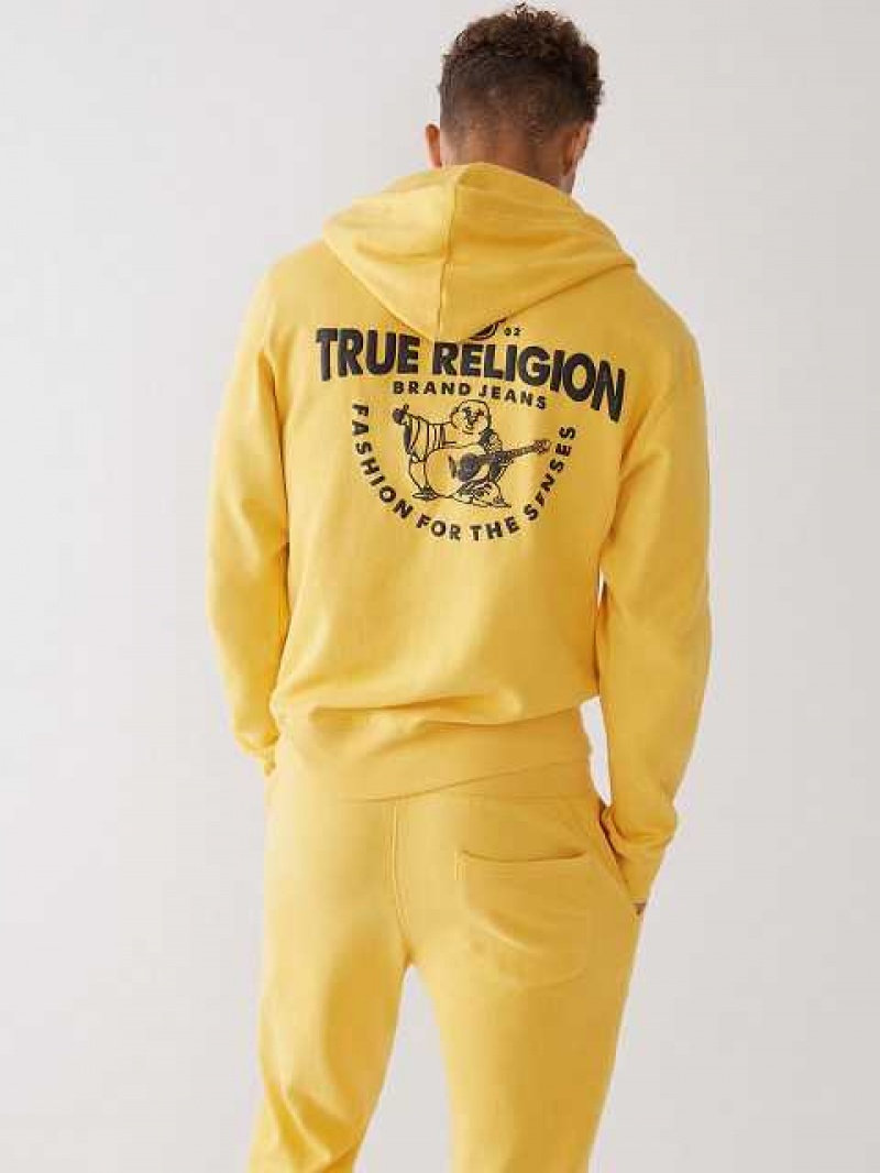 True Religion Buddha Logo Zip Hoodie Herr Guld | RKA167254