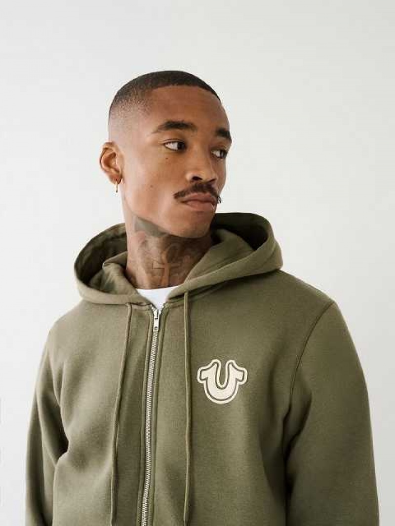 True Religion Buddha Logo Zip Hoodie Herr Gröna | AFC384925