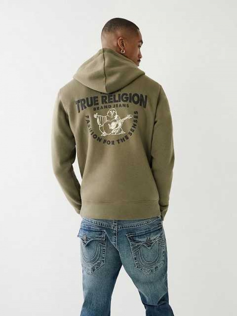 True Religion Buddha Logo Zip Hoodie Herr Gröna | AFC384925