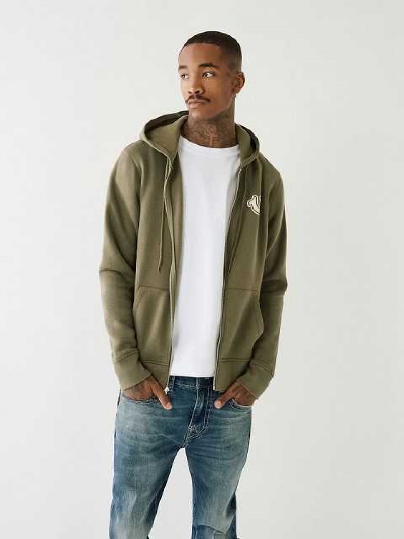 True Religion Buddha Logo Zip Hoodie Herr Gröna | AFC384925