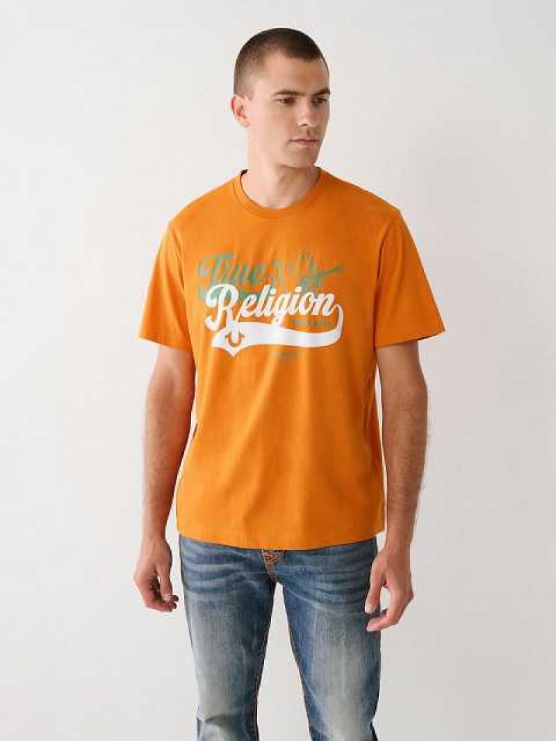 True Religion Buddha Relaxed T-shirt Herr Orange | ZEV341962