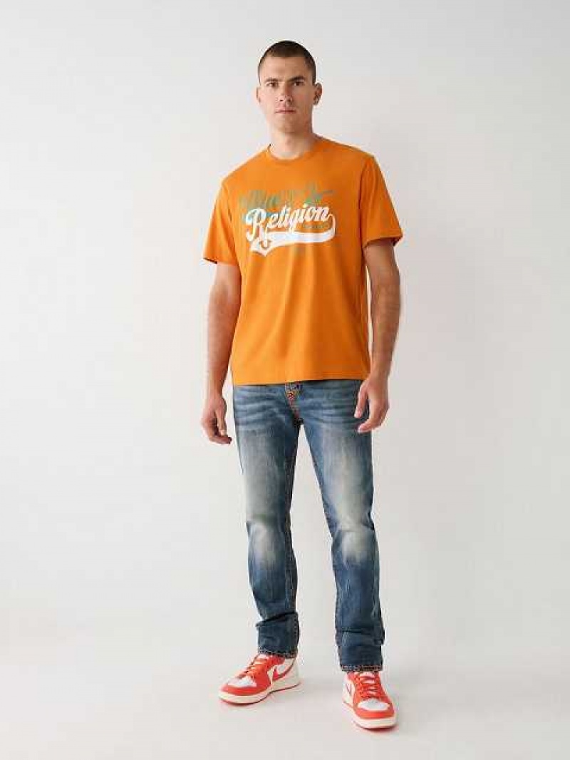 True Religion Buddha Relaxed T-shirt Herr Orange | ZEV341962