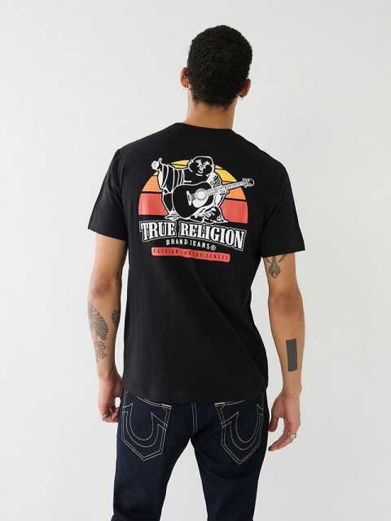 True Religion Buddha Sunrise Logo T-shirt Herr Svarta | BDO483529