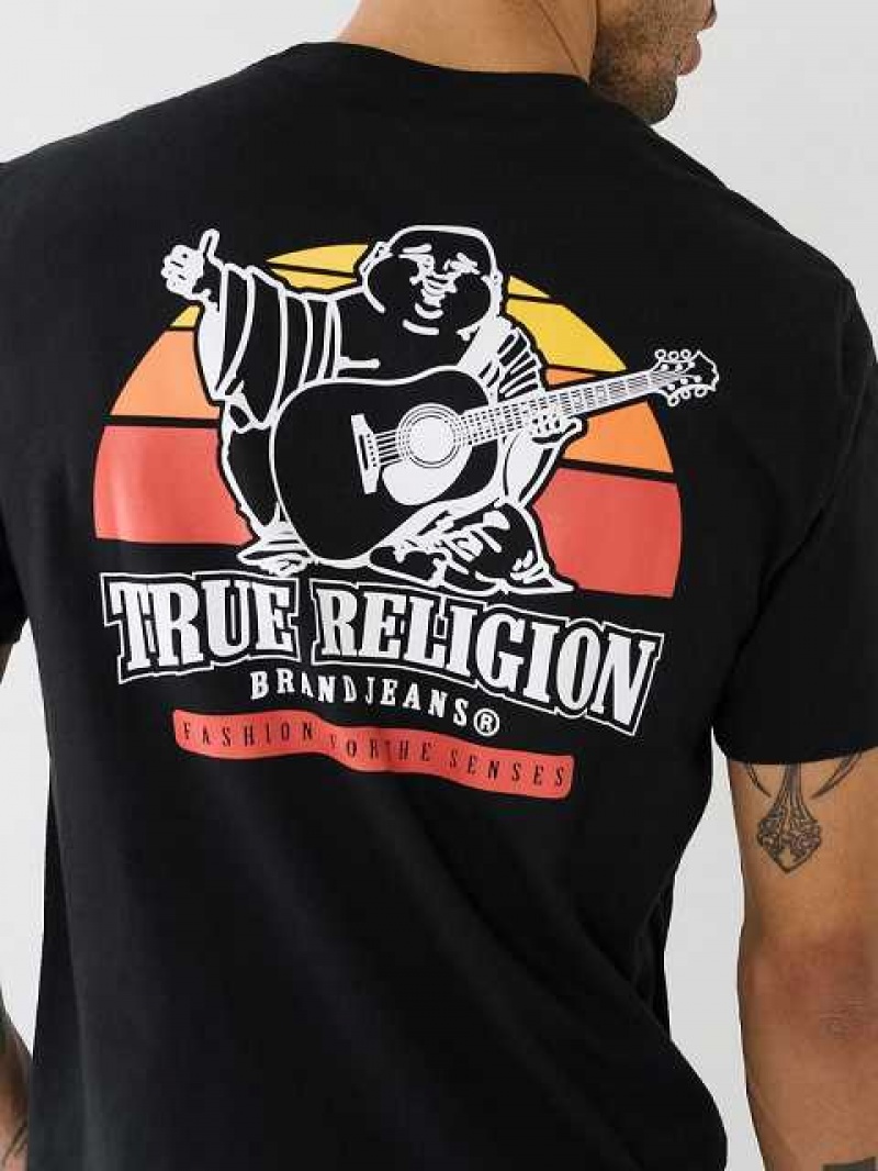 True Religion Buddha Sunrise Logo T-shirt Herr Svarta | BDO483529