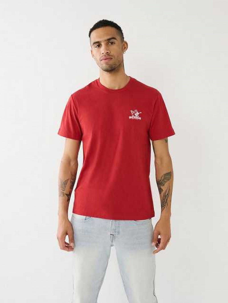 True Religion Buddha Sunrise Logo T-shirt Herr Röda | GYV841375