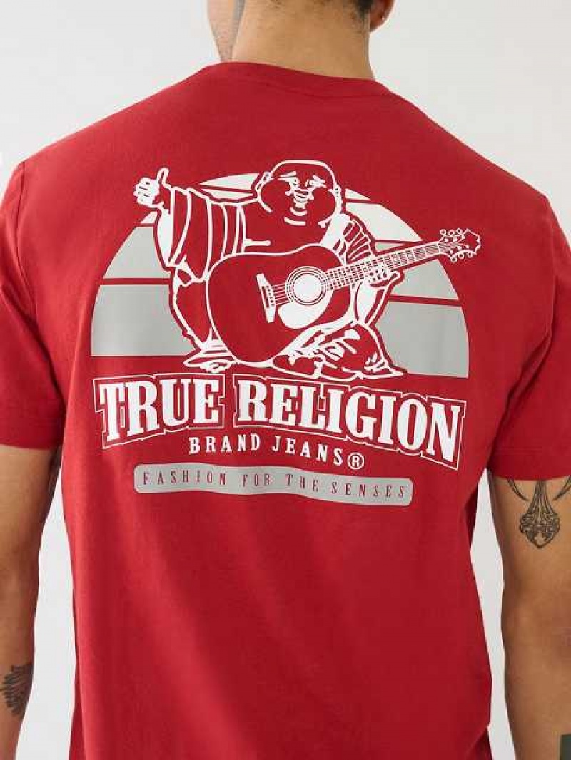 True Religion Buddha Sunrise Logo T-shirt Herr Röda | GYV841375