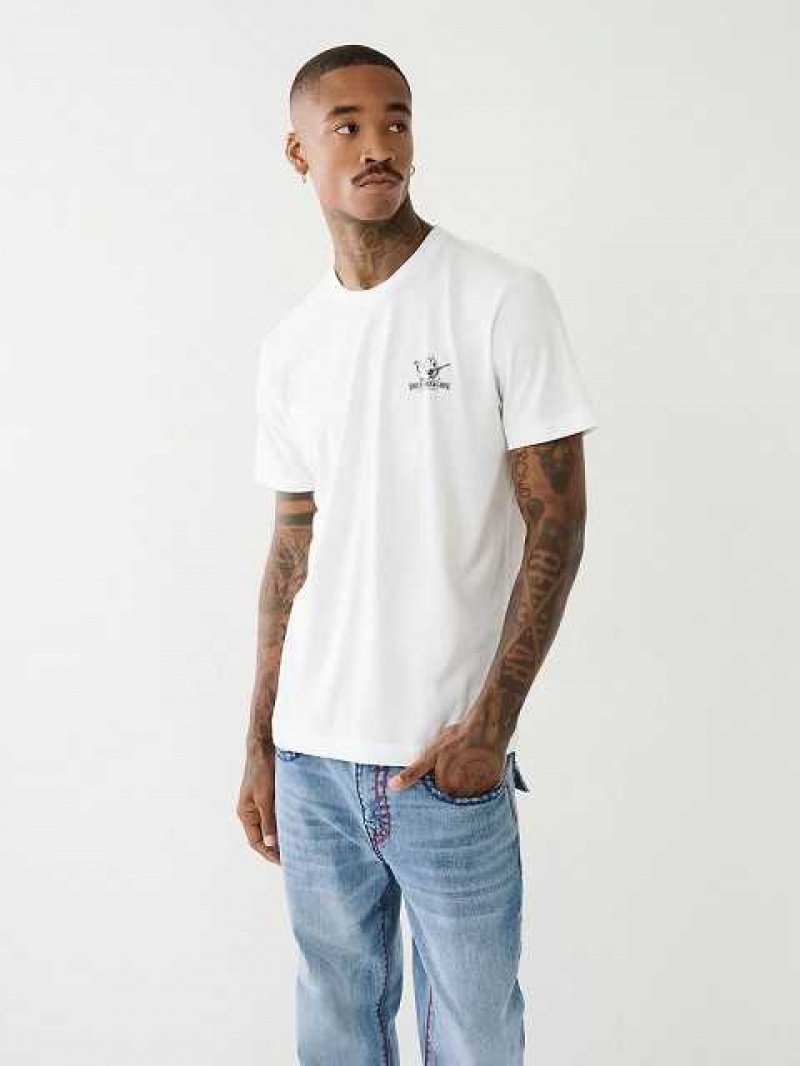 True Religion Buddha Sunrise Logo T-shirt Herr Vita | DQX753190