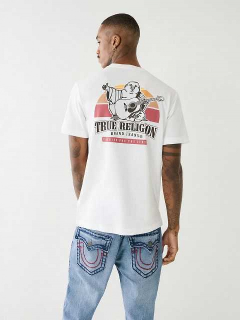 True Religion Buddha Sunrise Logo T-shirt Herr Vita | DQX753190