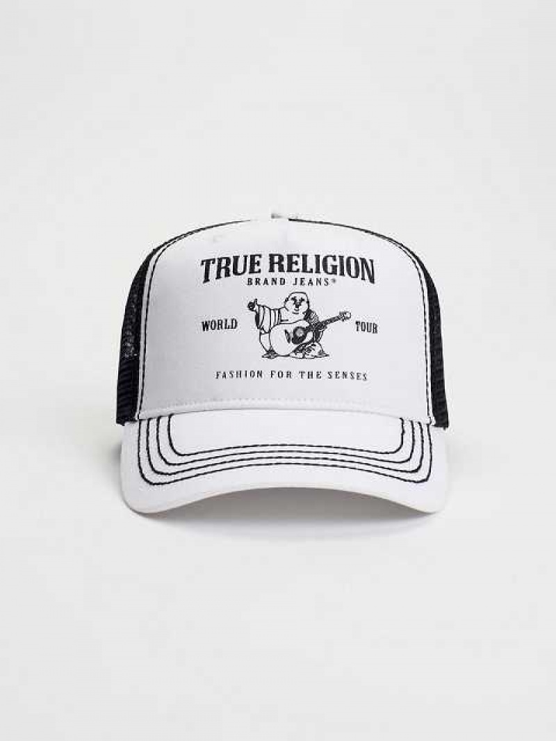 True Religion Buddha Trucker Hatt Unisex Vita Svarta | WUN379251