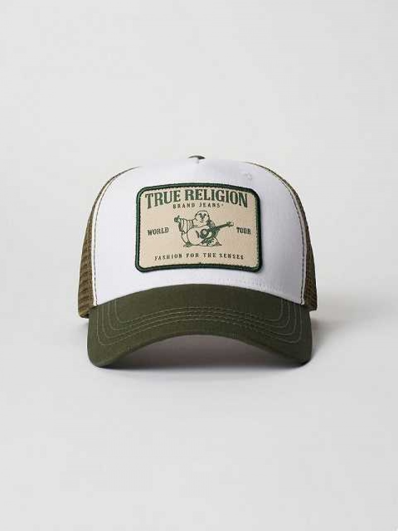 True Religion Buddha Trucker Hatt Unisex Bruna Gröna | BTD195072