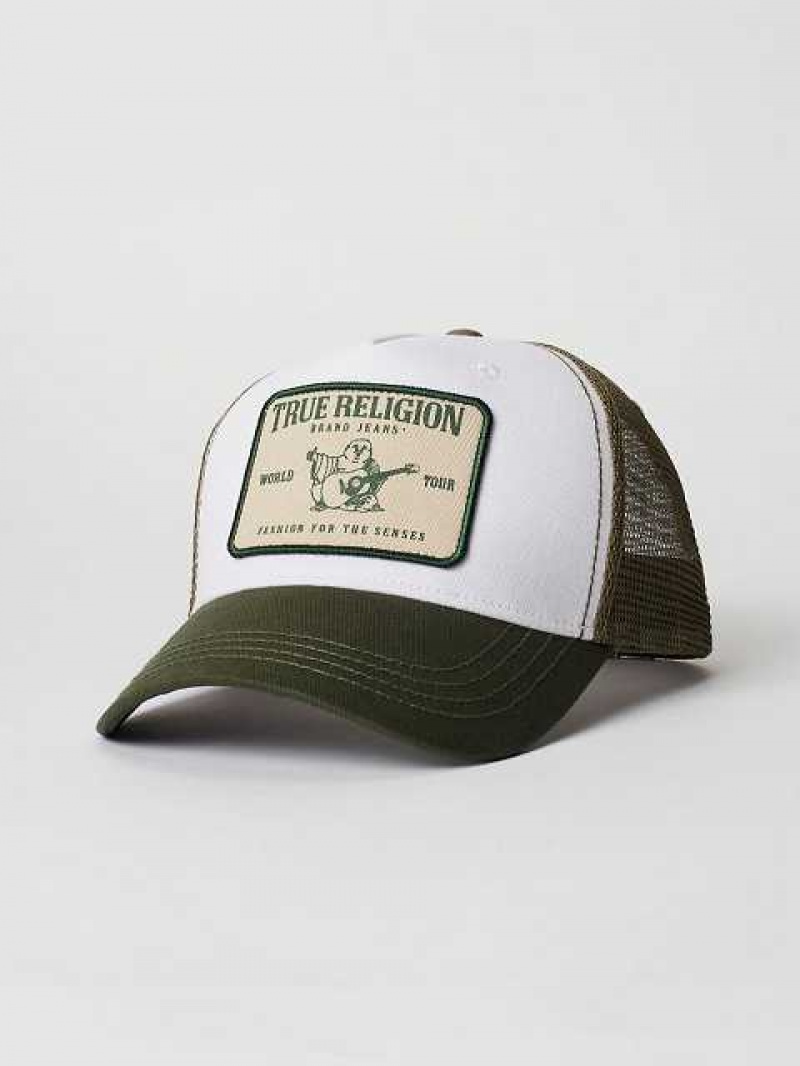 True Religion Buddha Trucker Hatt Unisex Bruna Gröna | BTD195072