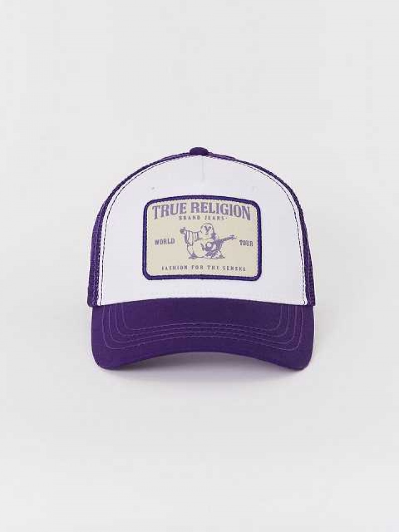 True Religion Buddha Trucker Hatt Unisex Svarta Lila | QKW243905