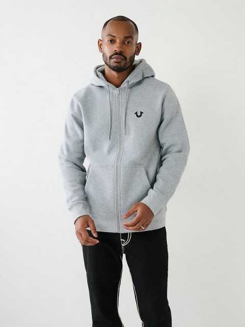 True Religion Buddha Zip Hoodie Herr Grå | HEF561730