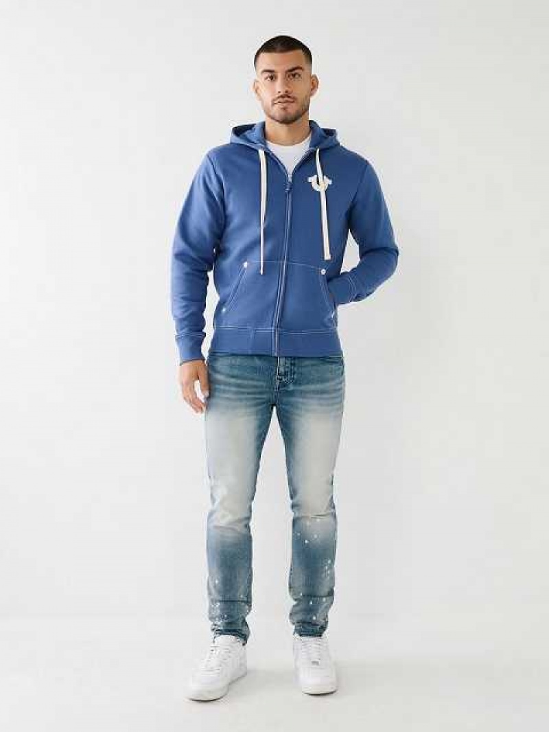 True Religion Buddha Zip Hoodie Herr Gröna | UMQ196508