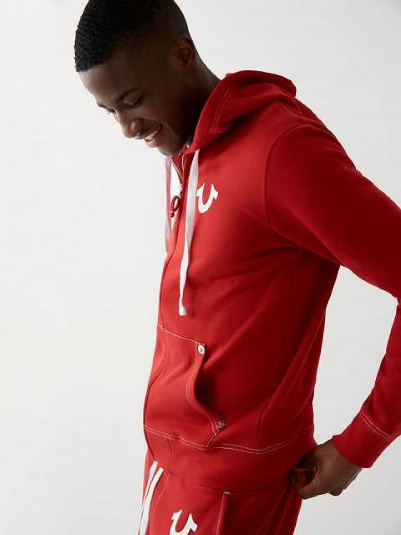 True Religion Buddha Zip Hoodie Herr Röda | BRG259173