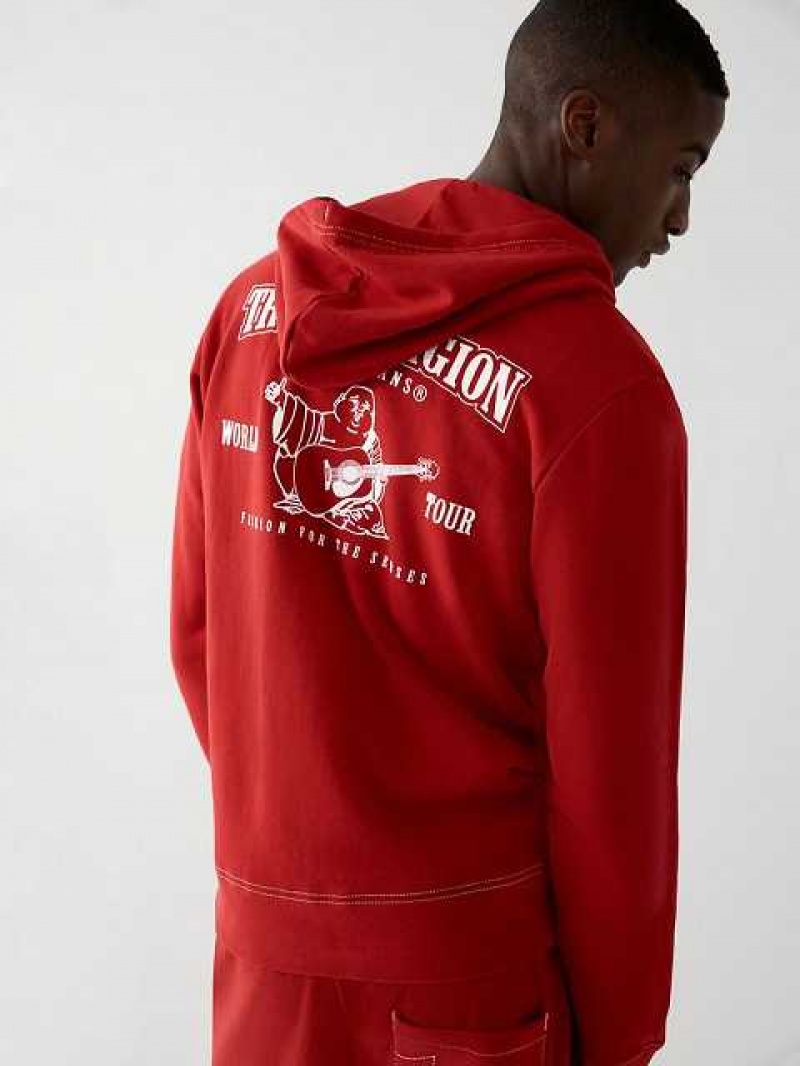 True Religion Buddha Zip Hoodie Herr Röda | BRG259173