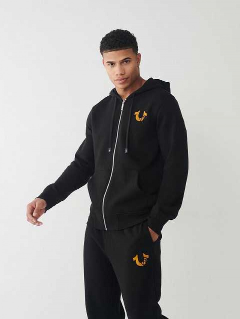 True Religion Buddha Zip Hoodie Herr Svarta | YLF279140