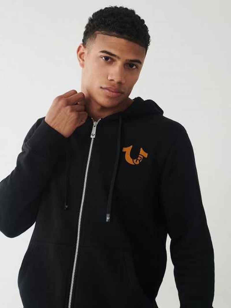 True Religion Buddha Zip Hoodie Herr Svarta | YLF279140