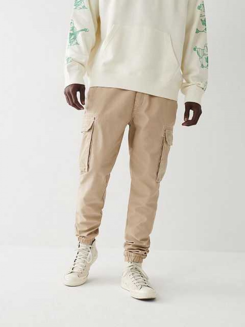 True Religion Cargo Joggingbyxor Herr Beige | DYO631589