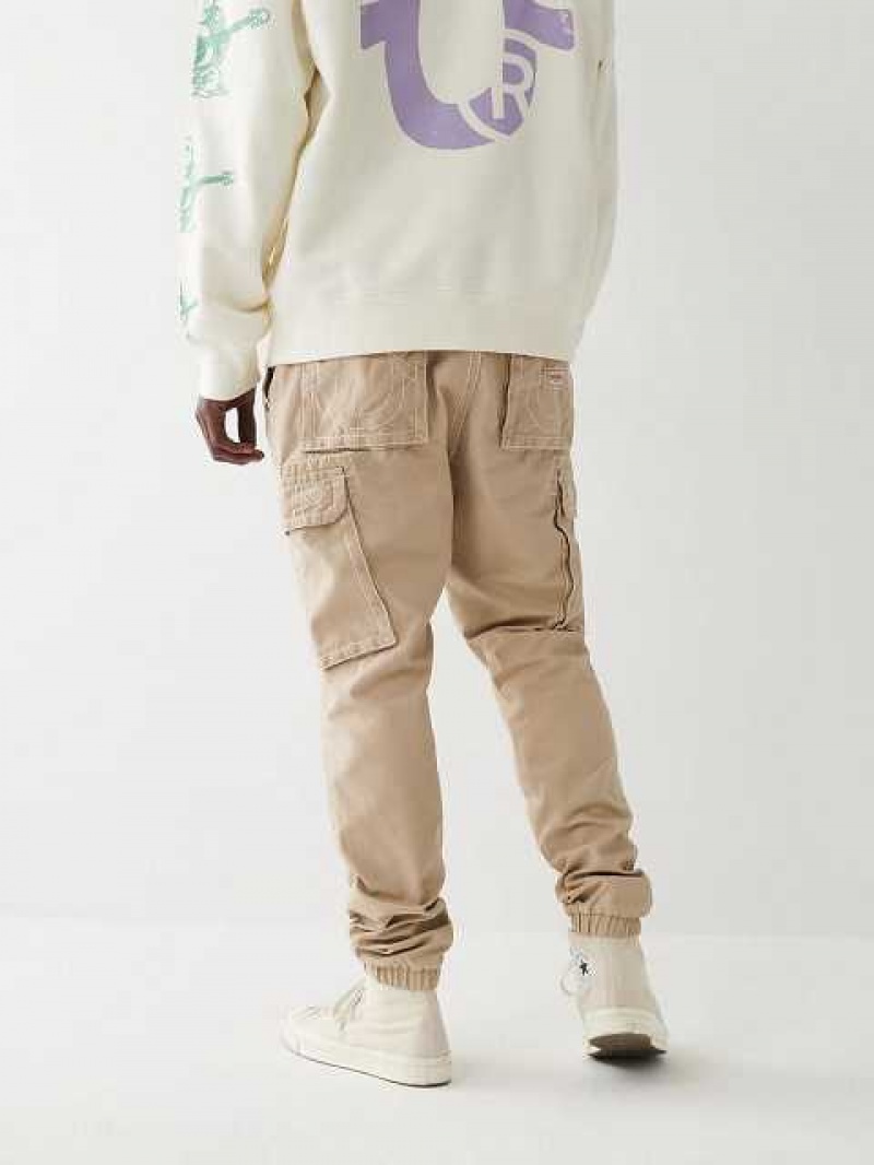 True Religion Cargo Joggingbyxor Herr Beige | DYO631589