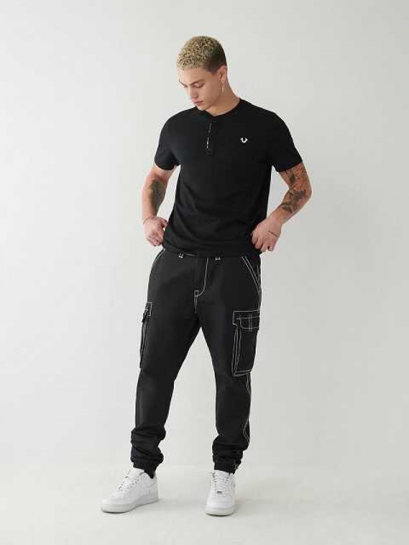 True Religion Cargo Joggingbyxor Herr Svarta | AIX370915