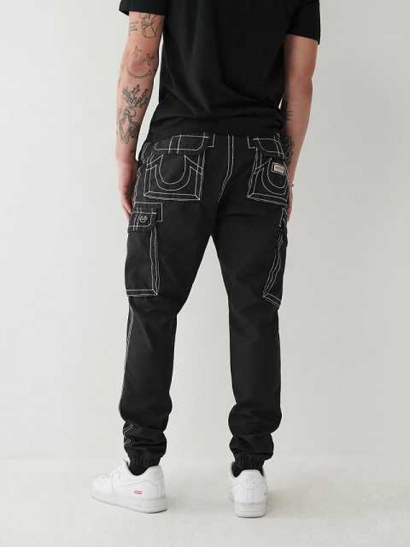 True Religion Cargo Joggingbyxor Herr Svarta | AIX370915