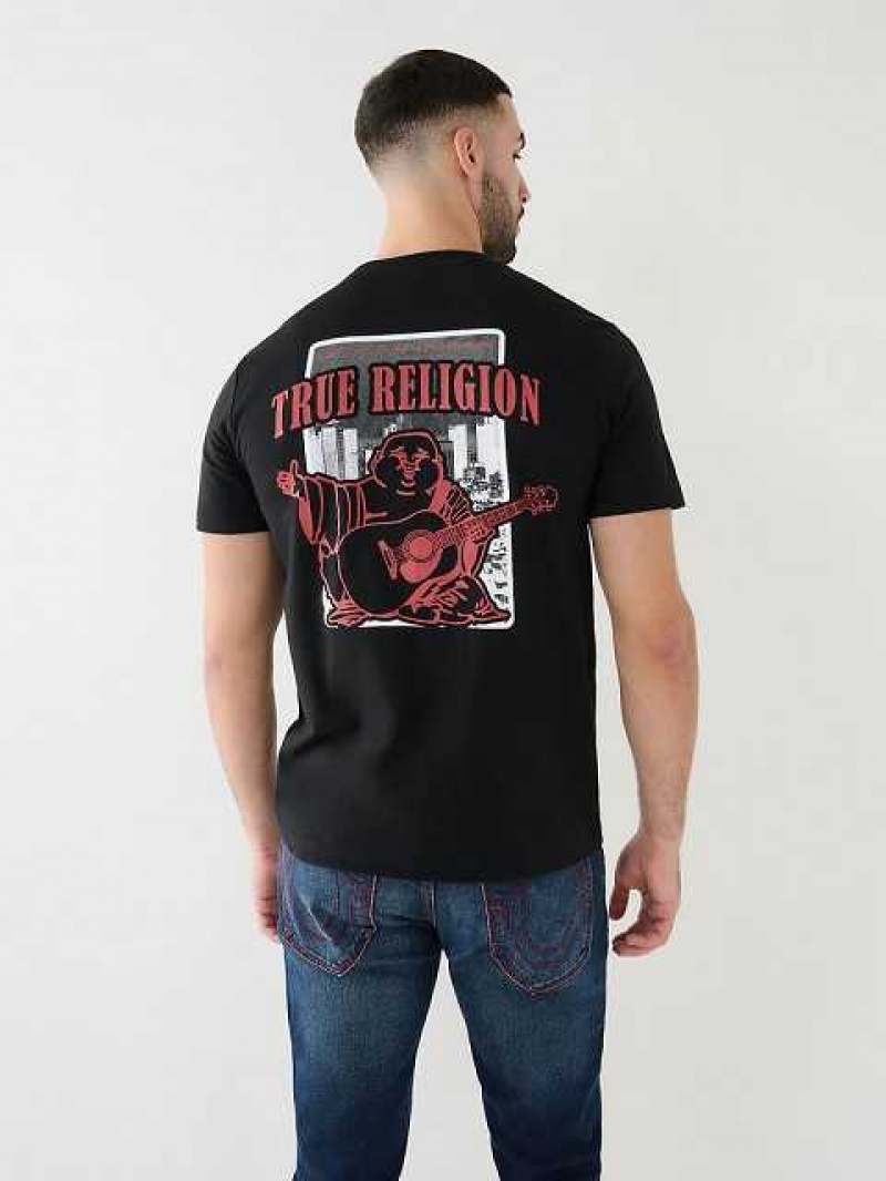 True Religion City Buddha Logo Crew T-shirt Herr Svarta | OTF042583