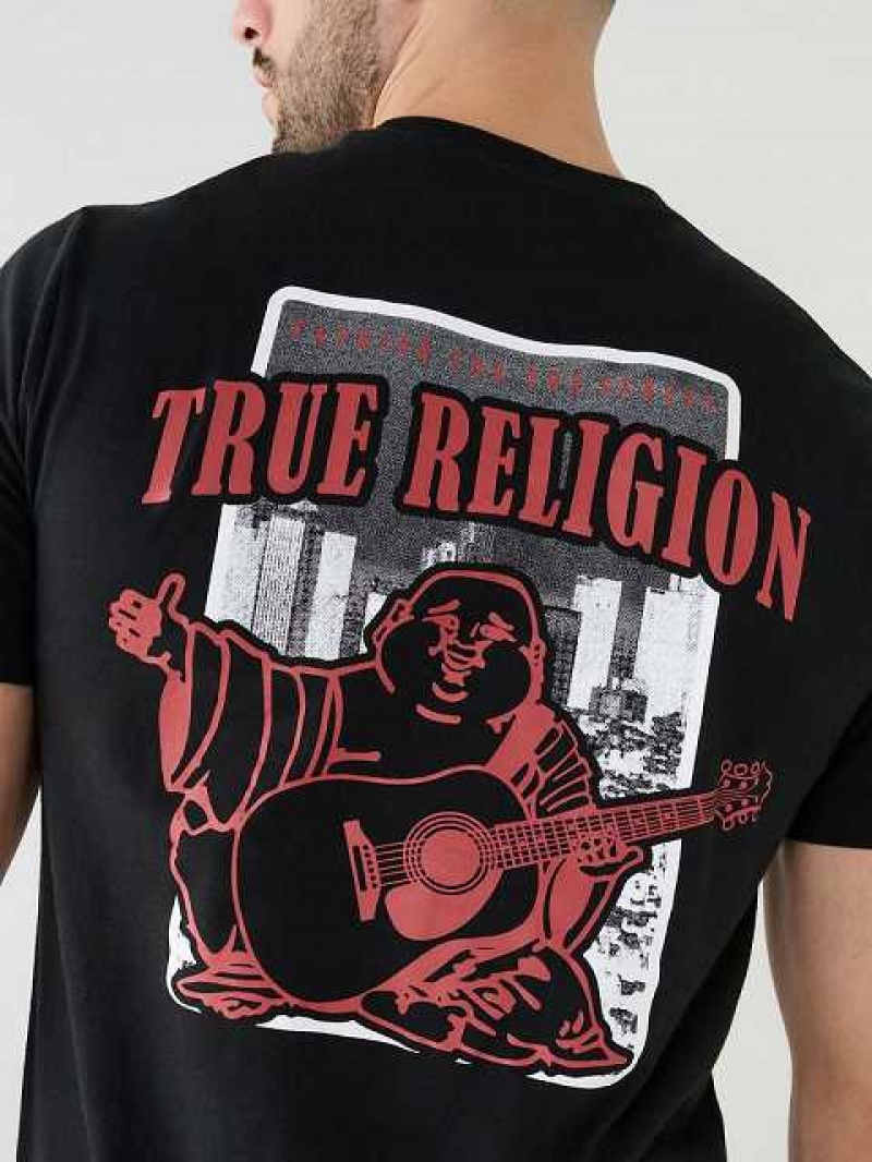 True Religion City Buddha Logo Crew T-shirt Herr Svarta | OTF042583