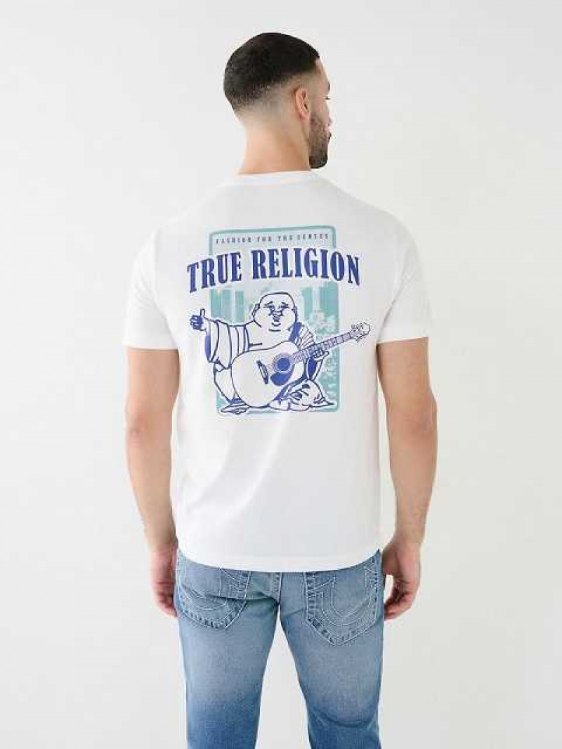 True Religion City Buddha Logo Crew T-shirt Herr Vita | KZC089756