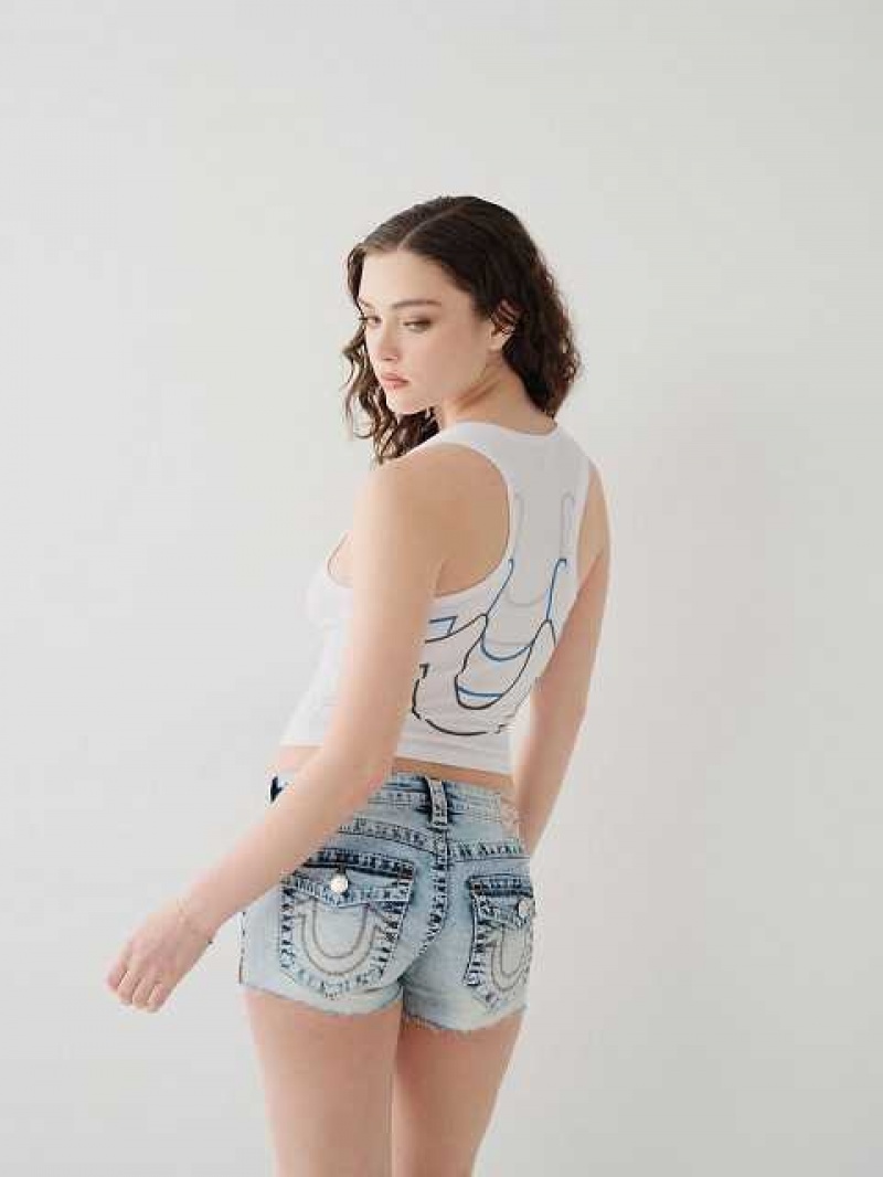 True Religion Crop Henley Linne Dam Vita | IQT609285