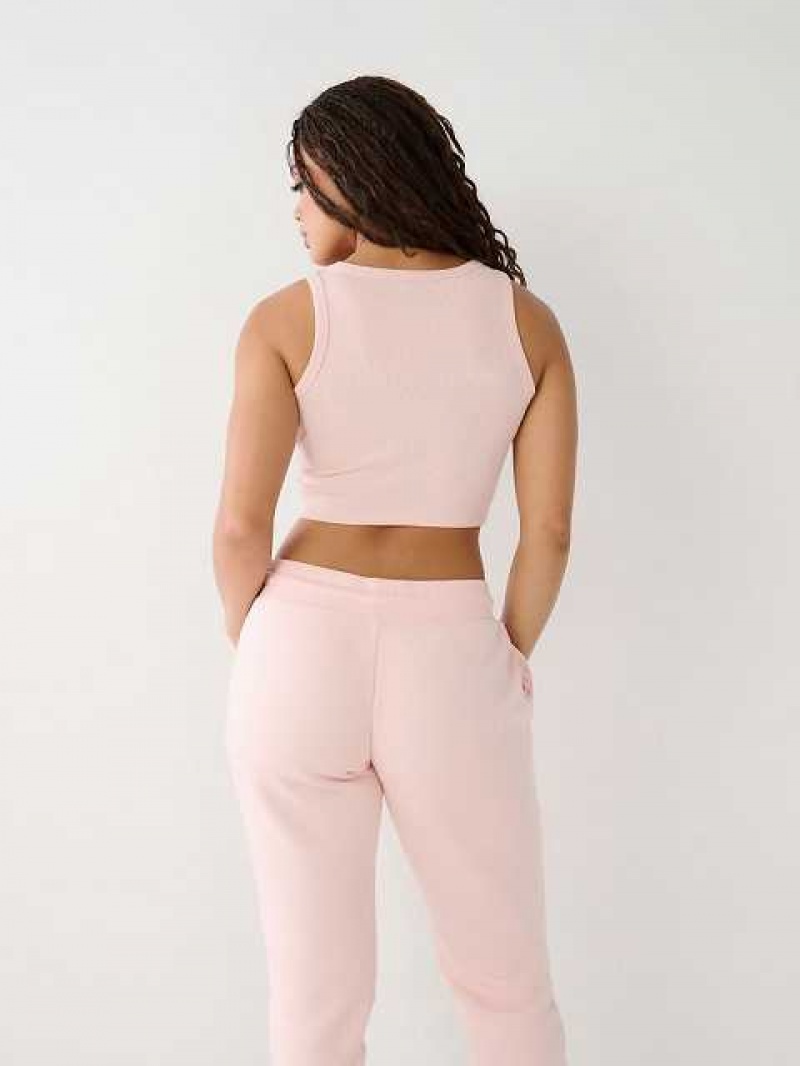 True Religion Crystal Crop Linne Dam Rosa | SVX981753