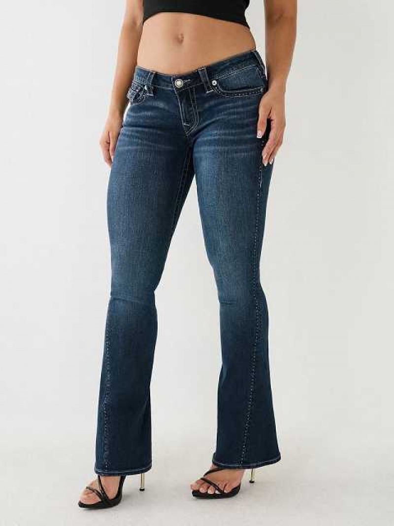 True Religion Crystal Joey Low Rise Utsvängda Jeans Dam Marinblå | INM023547