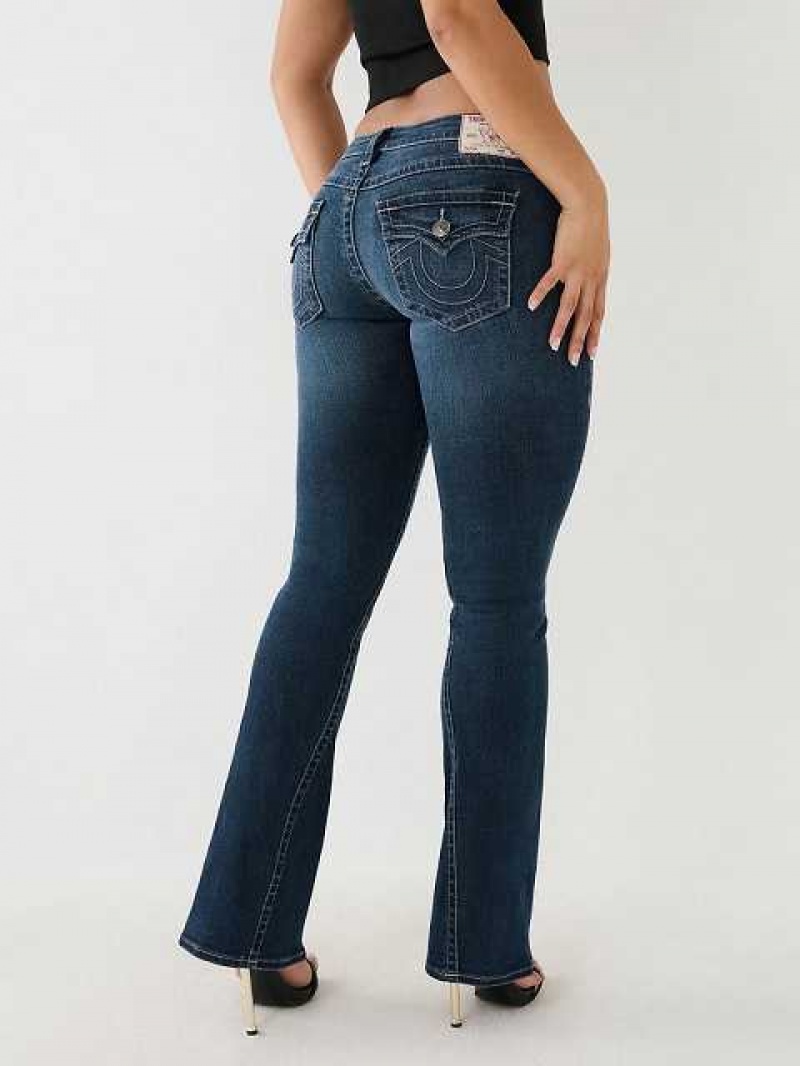 True Religion Crystal Joey Low Rise Utsvängda Jeans Dam Marinblå | INM023547