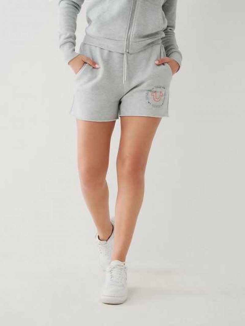 True Religion Crystal Sweat Shorts Dam Grå | IAT853094