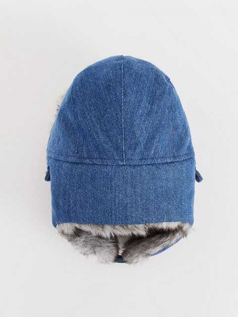 True Religion Denim Trapper Hatt Unisex Tvätt Blå | TCF590316