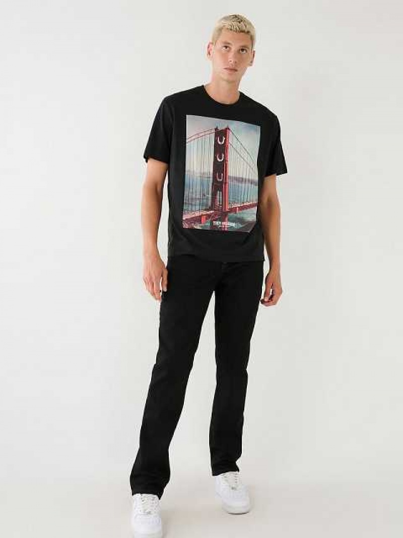 True Religion Destination Sf Tryck Relaxed T-shirt Herr Svarta | VHP382657