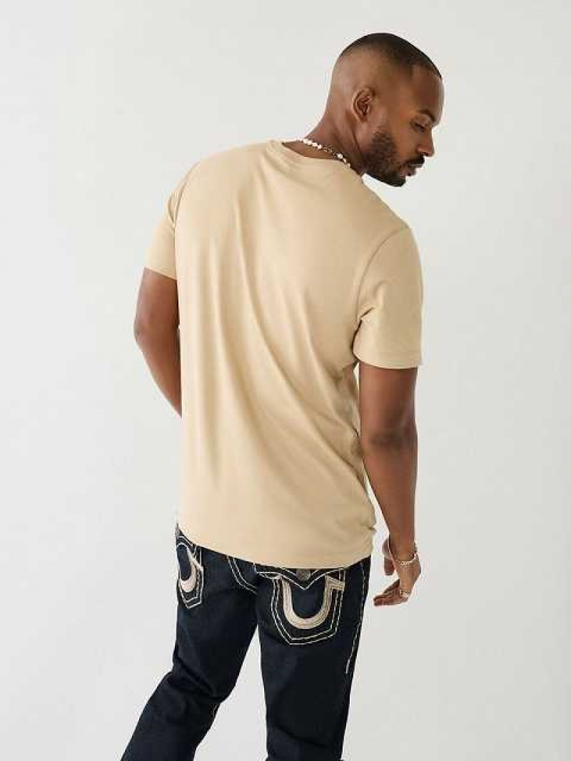 True Religion Embossed Arch Logo T-shirt Herr Beige | DJU608341