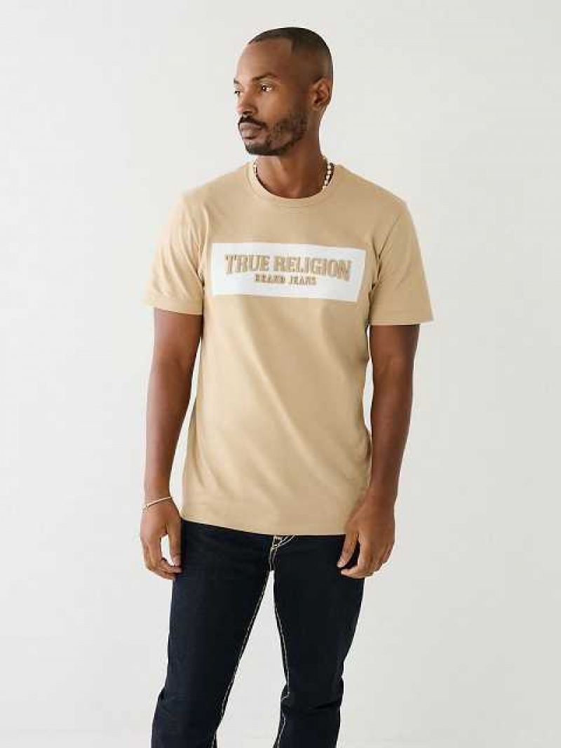 True Religion Embossed Arch Logo T-shirt Herr Beige | DJU608341