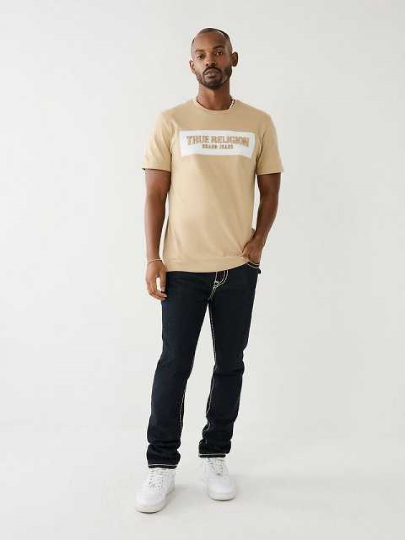 True Religion Embossed Arch Logo T-shirt Herr Beige | DJU608341