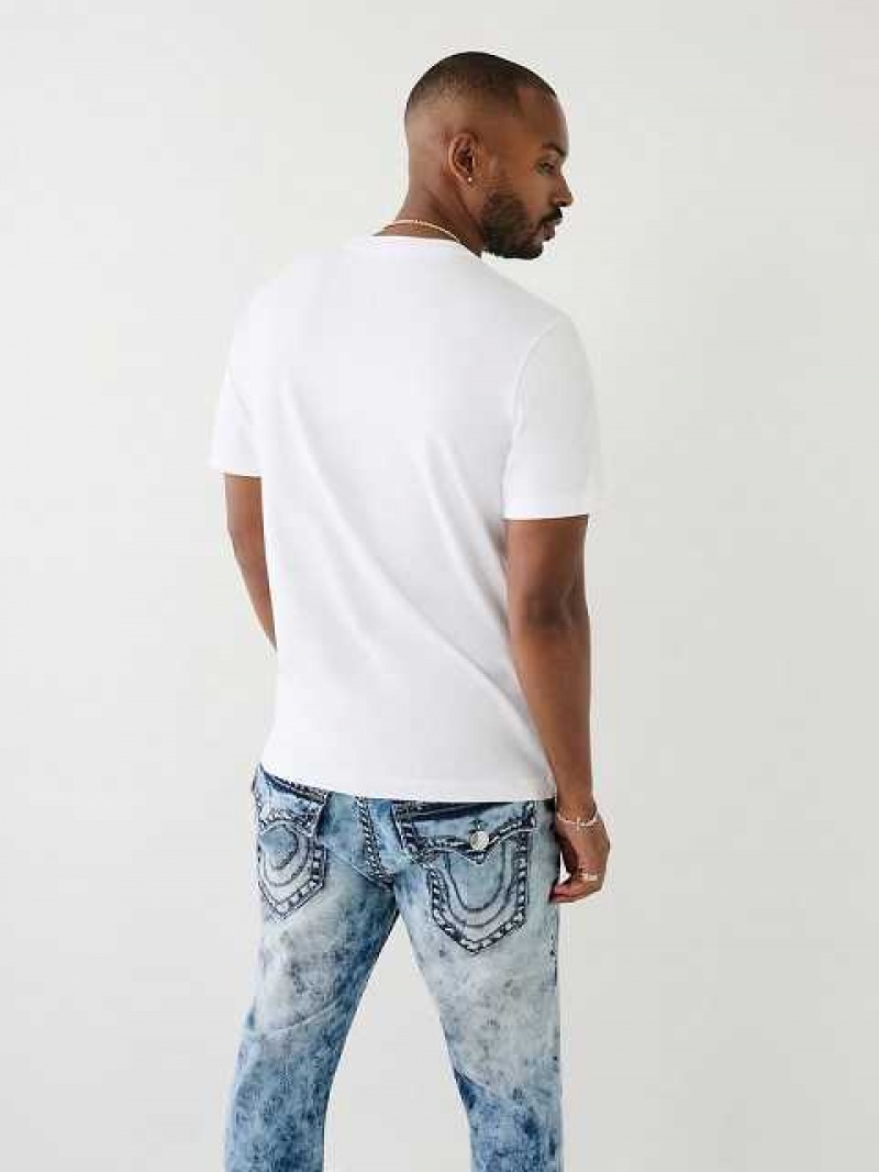 True Religion Embossed Arch Logo T-shirt Herr Vita | ZYR239071