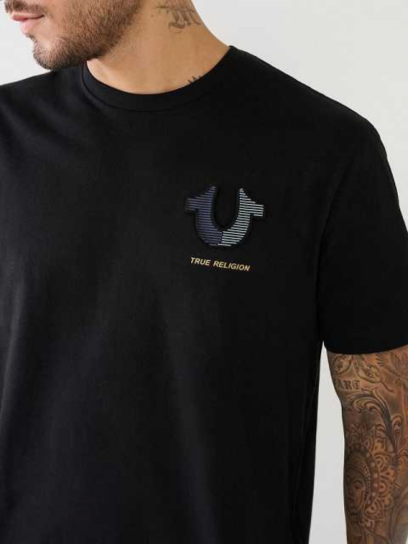 True Religion Embossed Tr Logo T-shirt Herr Svarta | ECU097328