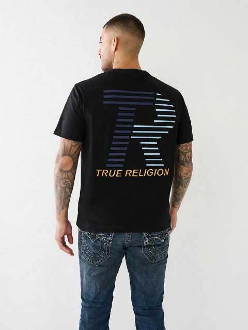 True Religion Embossed Tr Logo T-shirt Herr Svarta | ECU097328