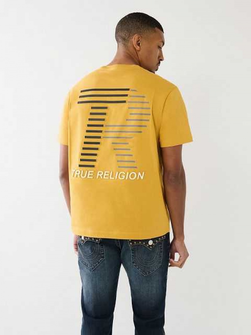 True Religion Embossed Tr Logo T-shirt Herr Gula | XWK456231