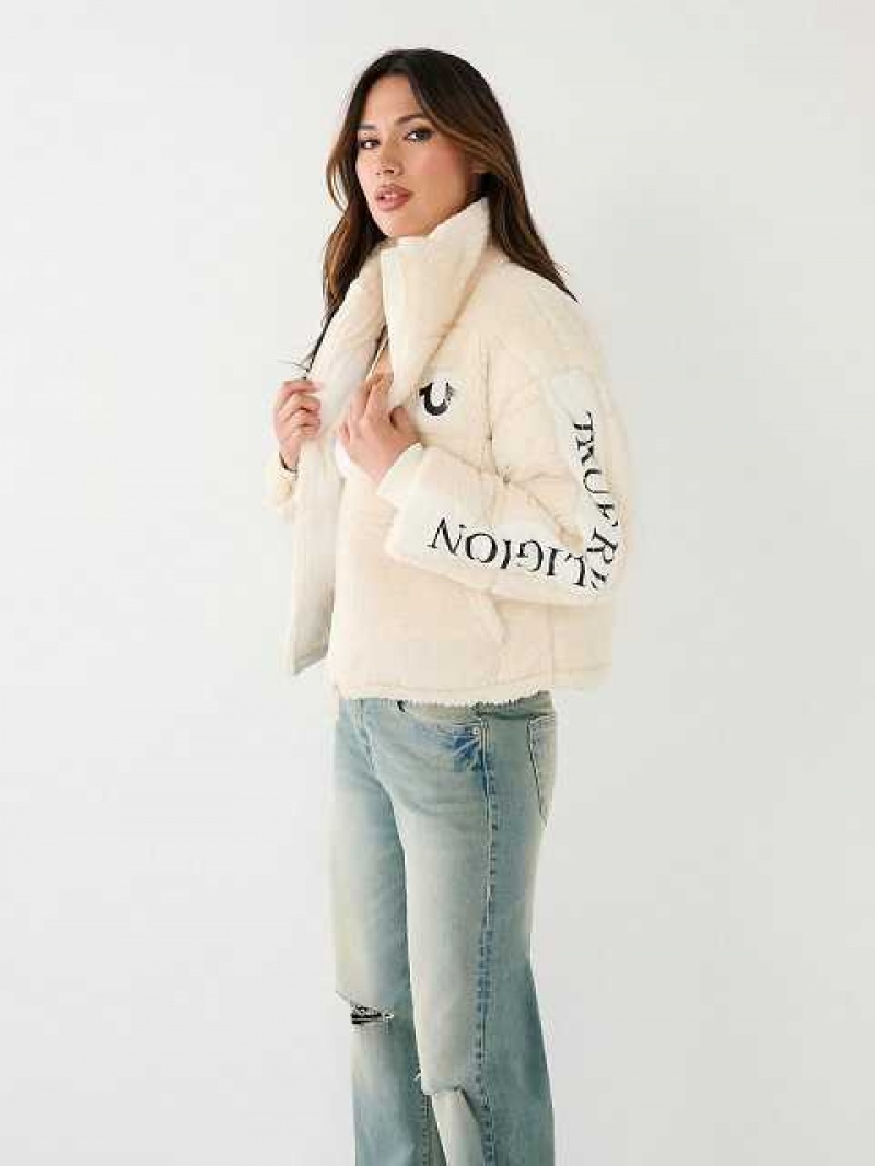 True Religion Faux Shearling Puffer Jacka Dam Vita | WJV912480