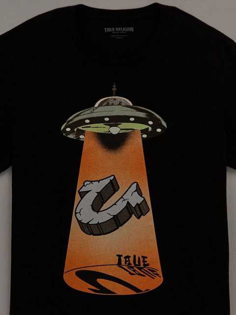 True Religion Glow Ufo Hs Logo T-shirt Herr Svarta | AFK192843