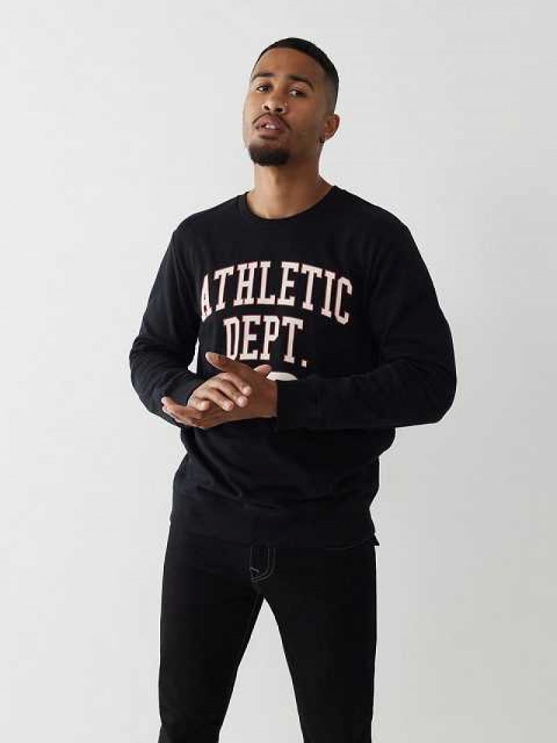 True Religion Gympa Crewneck Sweatshirt Herr Svarta | MFC512674