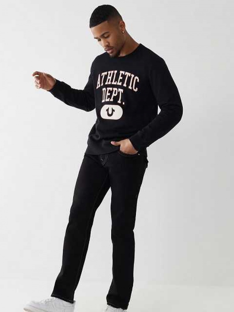 True Religion Gympa Crewneck Sweatshirt Herr Svarta | MFC512674